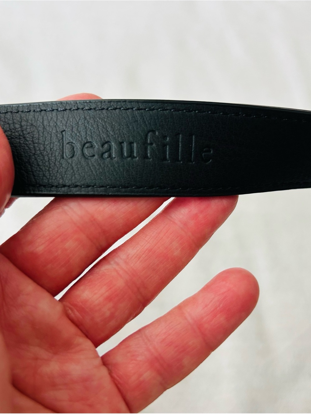 Beaufille Black Porte Leather Belt, Small - Picture 12 of 12